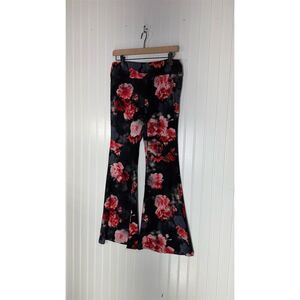 No Boundaries Floral Bell Bottom Pants XL (15-17) Y2K Stretch Soft Flared